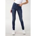 5-Pocket-Jeans KANGAROOS "SUPER SKINNY HIGH RISE" Gr. 32, N-Gr, blau (darkblue, used) Damen Jeans 5-Pocket-Jeans Röhrenjeans