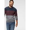 Rundhalspullover MAN'S WORLD "Bis Größe 5 XL", Herren, Gr. 5XL (72/74), weiß (marine, rot, weiß), Strick, Obermaterial: 50% Baumwolle, 50% Polyacryl, meliert, casual, regular fit, Rundhals, Langarm Rippstrickbündchen, Pullover, mehrfarbig