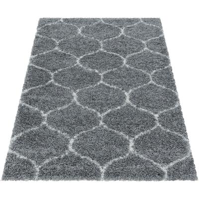 Hochflor-Teppich AYYILDIZ TEPPICHE "SALSA 3201", grau, B:160cm H:50mm L:230cm, Polypropylen (PP), Teppiche, auch in rund, Pflegeleicht / Strapazierfähig / Shaggy/ Wohnzimmer Image