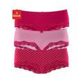 Panty LASCANA Gr. 32/34, 3 St., rot (rot, gestreift, uni, gepunktet) Damen Unterhosen Spar-Sets