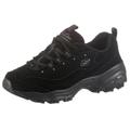 Sneaker SKECHERS "D'LITES PLAY ON", Damen, Gr. 40, schwarz, Nubuklederimitat, Textil, sportlich, Schuhe, Freizeitschuh, Halbschuh, Schnürschuh mit Air Cooled Memory Foam