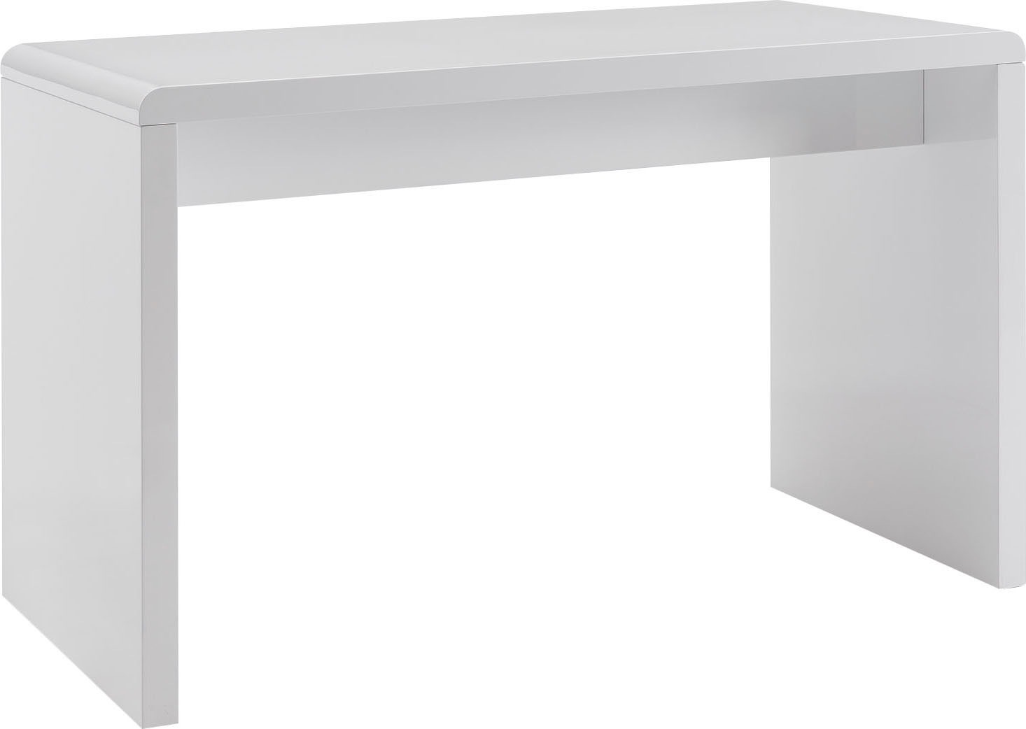 Schreibtisch SALESFEVER "Malmö Arbeitsplatz Deluxe: Der Schreibtisch", weiß (weiß, weiß, weiß), B:120cm H:75cm T:60cm, Tische, Schreibtisch, Weiß hochglanz lackiert