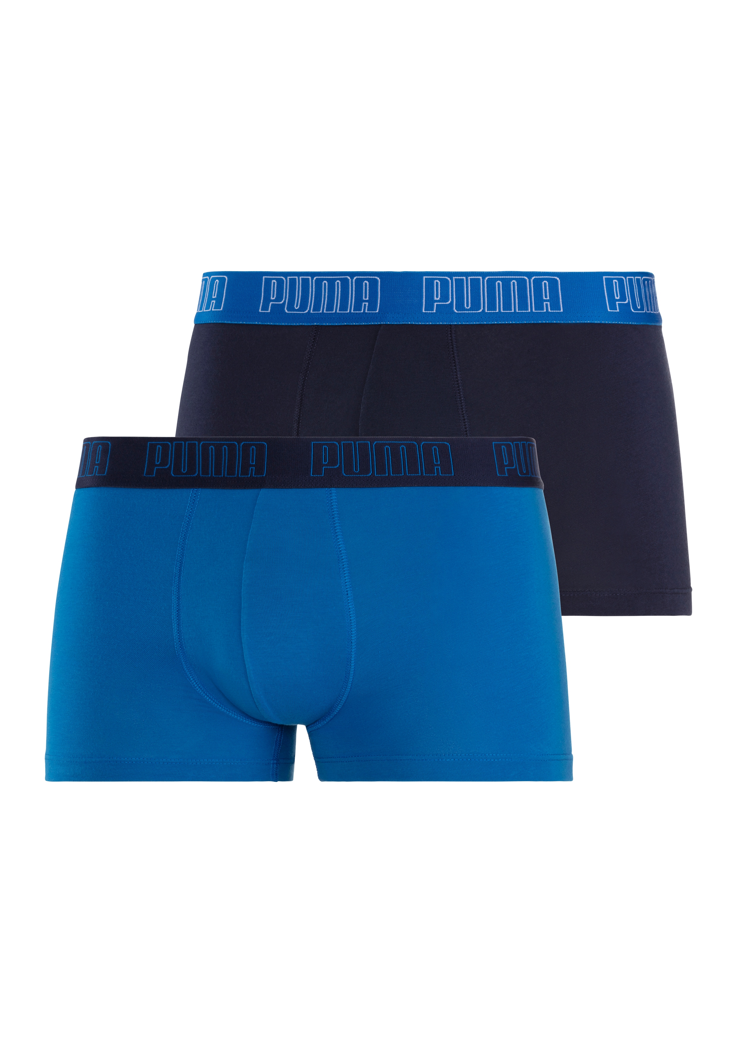 Hipster PUMA, Herren, Gr. XL, blau (navy, blau), Jersey, Obermaterial: 95% Baumwolle, 5% Elasthan, unifarben, eng, Unterhosen, mit kontrastfarbigem Webbund Image