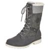 Winterstiefel REMONTE, Damen, Gr. 39, grau (grau, kombiniert), Leder, Lederimitat, Textil, casual, Schuhe, Schnürboots, Stiefelette mit wasserabweisender Tex-Ausstattung
