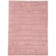 Wollteppich CARPETFINE "Gabbeh Uni" Teppiche Gr. B/L: 60 cm x 90 cm, 15 mm, 1 St., rosa Orientalische Muster reine Wolle, handgewebt, Gabbeh Loom Tiermotiv, auch als Läufer