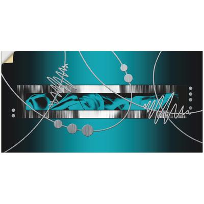 Wandbild ARTLAND "Silber abstrakt auf petrol", blau (farbe bild(er): blau), B:60cm H:30cm, Bilder, als Alubild, Outdoorbild, Leinwandbild, Poster, Wandaufkleber Image