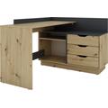 Eckschreibtisch BYLIVING "Bern" Tische Gr. B/H/T: 127 cm x 83,5 cm x 50 cm, schwarz (artisan eiche, anthrazit, eichefarben, eichefarben) Eckschreibtische