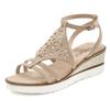 Sandalette LASCANA "Sommerschuh", Damen, Gr. 38, beige, Obermaterial: 100% Textilmaterial. Futter: 100% Lederimitat. Decksohle: 100% Textilmaterial. Laufsohle: 100% Synthetik, gemustert, feminin, Schuhe Sandalette, Sandalette, Sommerschuh mit...