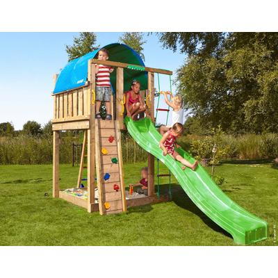Spielturm JUNGLE GYM "Jungle Villa", beige (natur), Spieltürme, KinderB:170cm H:274cm T:392cm, Holzwerkstoff, BxTxH: 170x392x274 cm, B:170cm H:274cm T:392cm