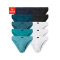 Slip H.I.S Gr. 10, 10 St., bunt (hellblau, hellpetrol, petrol, dunkelpetrol, navy, weiß, schwarz) Herren Unterhosen Slips