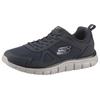 Sneaker SKECHERS "Track-Scloric", Herren, Gr. 45, blau (navy), Textil, Leder, sportlich, Schuhe, Freizeitschuh, Halbschuh, Schnürschuh mit Skechers Memory Foam