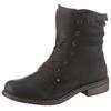 Schnürboots RIEKER, Damen, Gr. 41, schwarz, Nubuklederimitat, klassisch, Schuhe, Stiefelette, Blockabsatz, mit dezenter Schnürung