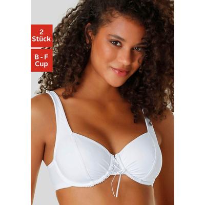 Dekolleté-BH PETITE FLEUR, Damen, Gr. 100, Cup D, schwarz-weiß (weiß, schwarz), Microtouch, Obermaterial: 82% Polyamid (