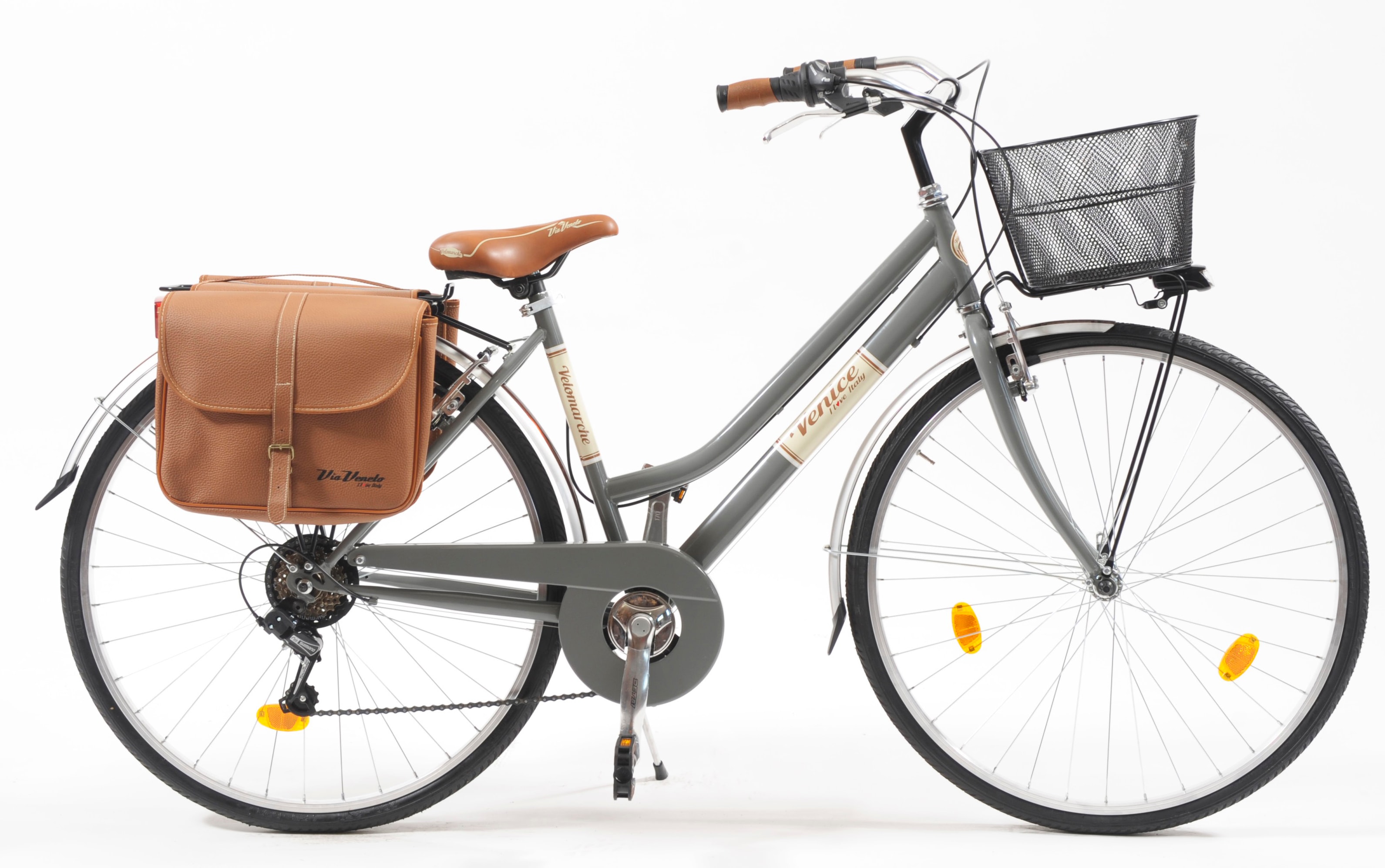 Cityrad "Citybike 605 Lady" Gr. 46, grau (grau, grau), VENICE - I LOVE ITALY, Fahrräder, 46cm, 28 Zoll (71,12cm), für Damen, Kettenschaltung Image