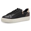 Plateausneaker TAMARIS Gr. 39, goldfarben (schwarz, goldfarben) Damen Schuhe Plateau Schnürschuhe