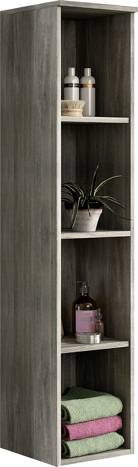 Hängeregal INOSIGN "Lecce", silber (rauchsilber nb), B:30cm H:136cm T:31cm, Spanplatte, Regale, Hängeregal, Badmöbel, Regal, Schrank