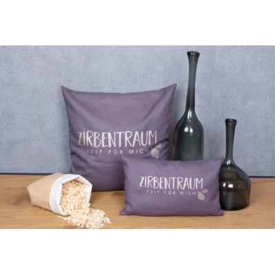 Zirbenkissen HERBALIND "Zirbentraum in Violett/Roségold 40x40 mit Reißverschluss - Gefüllt", grau (goldfarben, anthrazit), B:40cm H:12cm L:40cm, Bezug: 100% Baumwolle, Funktionskissen, mit hochwertigen Zirbenholzflocken 100% Baumwolle - Made in Germany