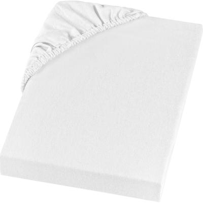 Spannbettlaken SETEX "Feinbiber in Gr. 70x140, 90x200, 140x200 oder 180x200 cm", weiß, B:180cm L:200cm, Feinbiber, Obermaterial: 100% Baumwolle, Laken, für Matratzen bis 23 cm Höhe, Winter, Bettlaken Image