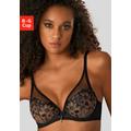 Bügel-BH JETTE Gr. 75, Cup F, schwarz (schwarz, caramel) Damen BHs Bügel-BHs