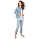 Jerseyblazer HEINE "Jersey-Blazer" Gr. 38, blau (rauchblau) Damen Blazer