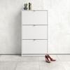 Schuhschrank INOSIGN "Shoes Schuhaufbewahrung, Schuhkommode, Schuhregal", weiß, B:70,3cm H:123,6cm T:24,05cm, FSC-zertifizierter Holzwerkstoff, Schränke, mit drei Klappen, 2 Böden, Höhe 123 cm, ca. 18 Paar Schuhe