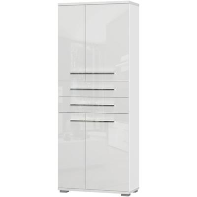 Garderobenschrank PLACES OF STYLE "Piano", weiß (kristallweiß hochglanz), B:76cm H:193cm T:35cm, FSC-zertifizierter Holzwerkstoff, Schränke, UV lackiert, hochglänzend, Soft-Close Funktion Image