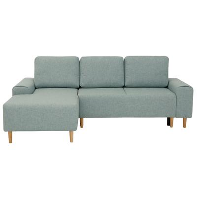 Ecksofa INOSIGN "Samu L-Form", grün (mint), B:235cm H:93cm T:160cm, Microfaser PRIMABELLE (100% Polyester), Samtoptik (100% Polyester), Struktur fein (100% Polyester), Sofas, wahlweise mit Bettfunktion und Bettkasten Image