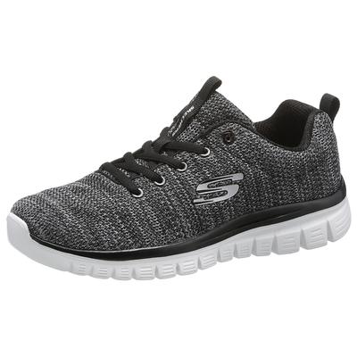 Sneaker SKECHERS "Graceful - Twisted Fortune", Damen, Gr. 35, schwarz-weiß (schwarz, weiß), Textil, sportlich, Schuhe, m