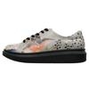 Plateausneaker DOGO "Myra Low-Top Sneaker Birds Chirping Damen Sneaker", Damen, Gr. 39, Normalschaft, grau, Lederimitat, Schuhe Schnürschuh Skaterschuh Sneaker low, Vegan