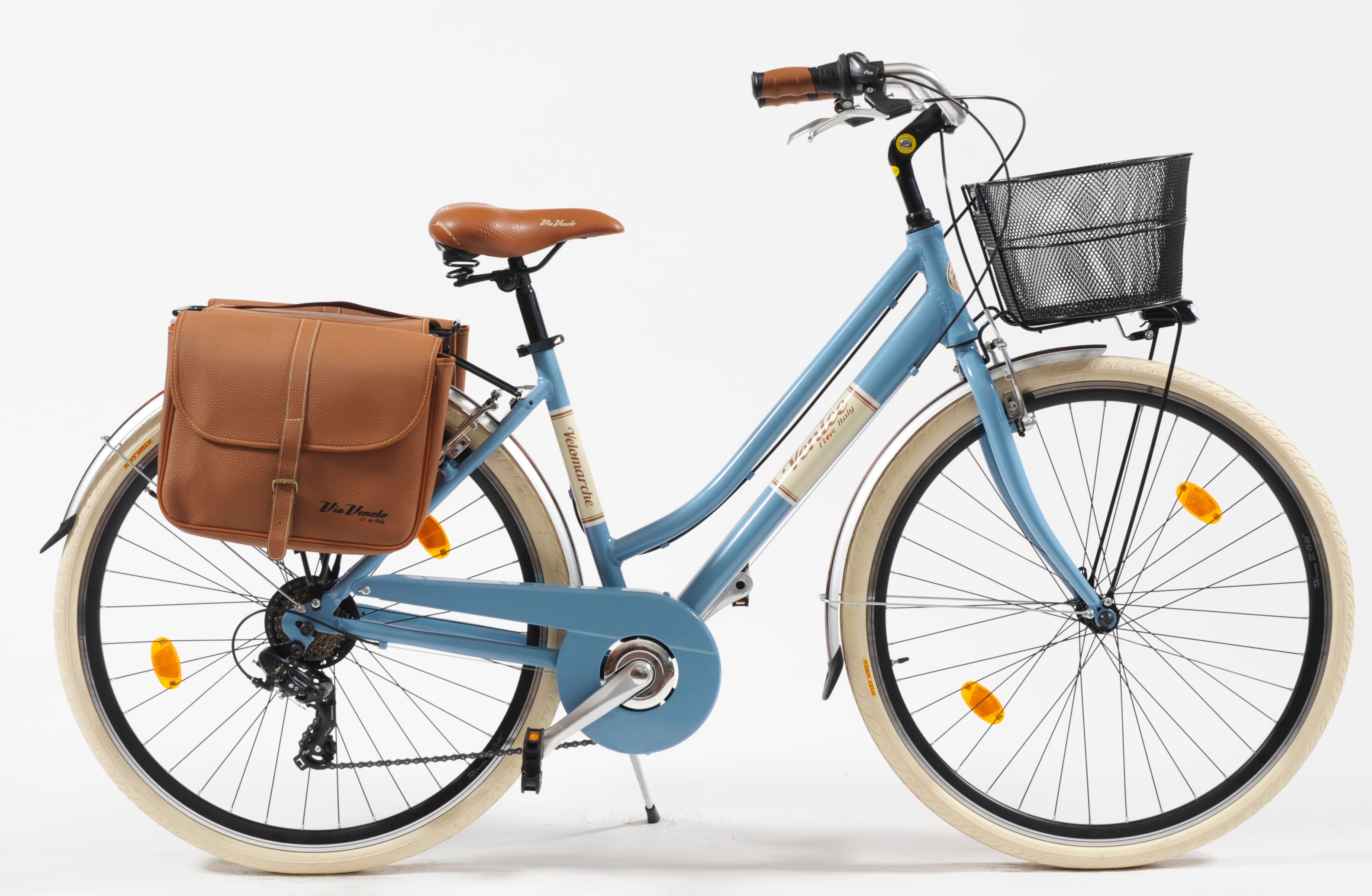 Cityrad "Citybike 605 Alu Lady" Gr. 46, blau (blau, blau), VENICE - I LOVE ITALY, Fahrräder, 46cm, 28 Zoll (71,12cm), für Damen, Kettenschaltung Image