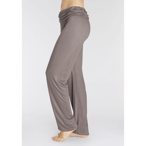 Haremshose BUFFALO Gr. 44/46, N-Gr, grau (taupe) Damen Hosen mit gerafftem Umschlagbund