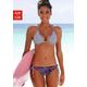 Triangel-Bikini-Top VENICE BEACH "Summer" Gr. 32, Cup A/B, bunt (weiß, marine, gestreift) Damen Bikini-Oberteile Ocean Blue mit Doppelträgern