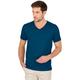 T-Shirt TRIGEMA "TRIGEMA V-Shirt aus 100% Bio-Baumwolle (kbA)" Gr. XXL, blau (saphir, c2c) Herren Shirts T-Shirts