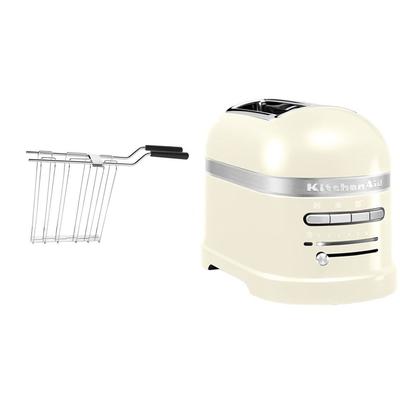 KITCHENAID Toaster "Artisan 5KMT2204EAC ALMOND CREAM", braun (almond cream), B:18cm H:22,5cm T:33cm, Toaster, mit Sandwichzange