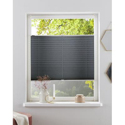 Plissee MY HOME "DAHRA - in Crush-Optik" Gr. 1, grau, B:40cm H:130cm, Obermaterial: 100% Polyester, Plissees, Fixmaß, Bestseller mit über 5500 4,5-Sterne-Bewertungen, Klemmträger Image