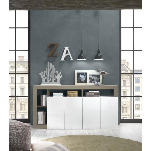„Sideboard LC „“Hamburg““ Sideboards Gr. B/H/T: 184 cm x 93 cm x 42 cm, grau (weiß, taupe) Sideboards Breite 184 cm“