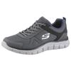Sneaker SKECHERS "Track-Scloric", Herren, Gr. 43, grau (grau, navy), Textil, Leder, sportlich, Schuhe, Freizeitschuh, Halbschuh, Schnürschuh mit Skechers Memory Foam