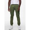 Cargohose ONLY & SONS "ONSCAM STAGE CARGO CUFF LIFE 6687 NOOS", Herren, Gr. 31, Länge 32, grün (olive night), Web, Obermaterial: 98% Baumwolle, 2% Elasthan, unifarben, modisch, lässig geschnitten, Hosen