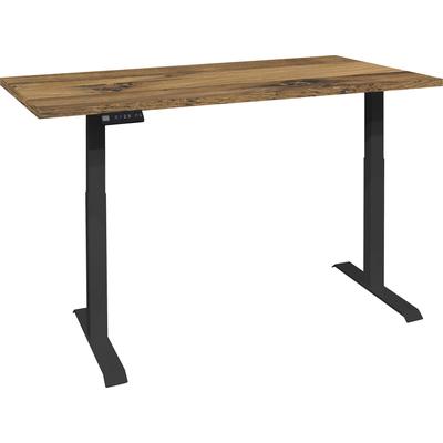 Schreibtisch MÄUSBACHER "Big System Office", schwarz (schwarz matt, plankeneiche, schwarz matt, plankeneiche), B:160cm, Tische, Breite 160 cm, elektrisch höhenverstellbar Image