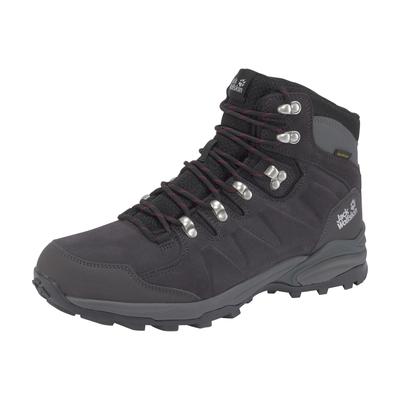 Wanderschuh JACK WOLFSKIN "REFUGIO TEXAPORE MID W", Gr. 38, lila (schwarz, steel, lila), Leder, sportlich, Schuhe, wasse