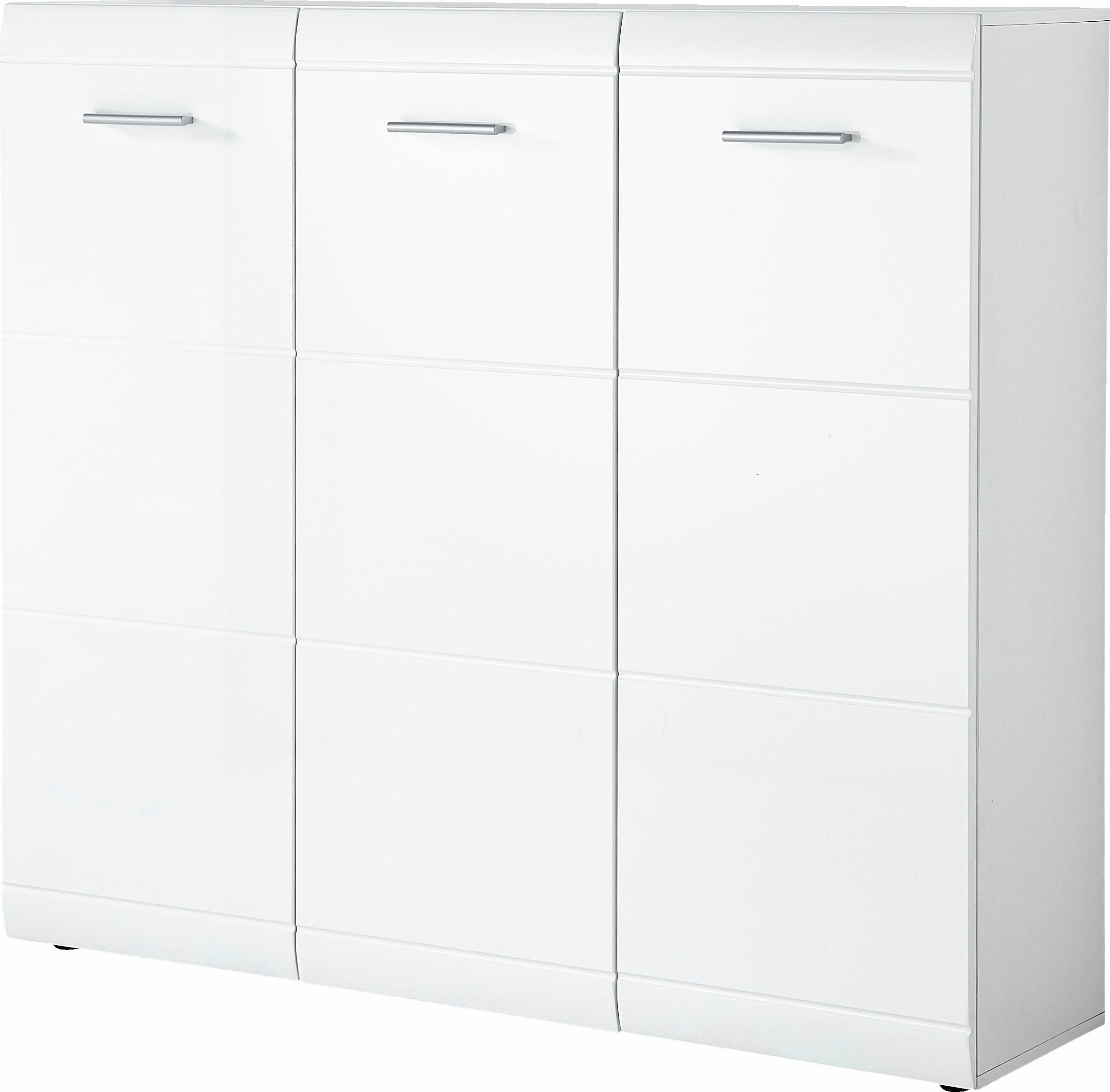 Schuhschrank GERMANIA "GW-Adana Schuhschrank", weiß, B:134cm H:120cm T:36cm, Holzwerkstoff, Schränke, Schuhschrank, mit Platz für bis zu 36 Paar Schuhe