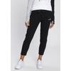 Jogginghose KANGAROOS, Damen, Gr. 36 (S), N-Gr, schwarz, Sweatware, Obermaterial: 95% Baumwolle, 5% Elasthan, unifarben, kontrastfarbene Details, casual, bequem knöchelfrei, Hosen, in 7/8-Länge mit Logo-Druck, Topseller