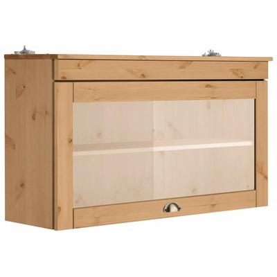 Glashängeschrank HOME AFFAIRE "Oslo", beige (natur gebeizt, gewachst), B:100cm H:55cm T:29cm, Massivholz, Schränke, 100 cm breit, aus Kiefer, 1 Klappe, Metallgriff, Landhaus-Optik Image