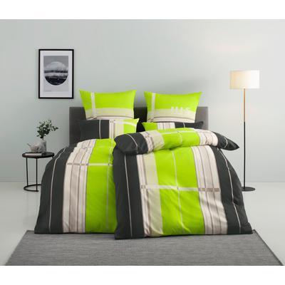 Bettwäsche H.I.S "Golfi in Gr. 135x200 oder 155x220 cm", grün, B/L: 155cm x 220cm, , Linon, B/L: 80cm x 80cm, Linon, Obermaterial: 100% Baumwolle, Bettwäsche, Bettwäsche aus Baumwolle, sportliche Bettwäsche mit Streifen Image