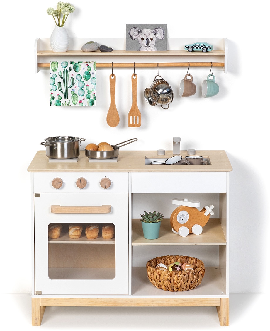 Spielküche MUSTERKIND "Magnolia, weiß/natur", weiß (weiß, natur), Spielküchen, KinderB:69cm H:62cm T:36cm, B:69cm H:62cm T:36cm Image