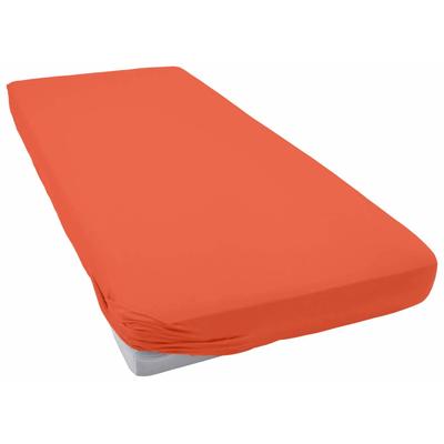 Spannbettlaken IRISETTE "Jupiter 8", orange, B:90-100cm L:200-220cm, Mako-Jersey, Obermaterial: 100% Baumwolle, Laken, aus Baumwolle, für Matratzen bis 25 cm Höhe, Bettlaken, Spannbetttuch Image