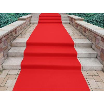 Läufer "PODIUM", rot, B:150cm H:2,6mm L:900cm, Polypropylen (PP), PRIMAFLOR-IDEEN IN TEXTIL, Teppiche, Breite 150 cm, robuster Nadelfilz, Uni-Farben Image