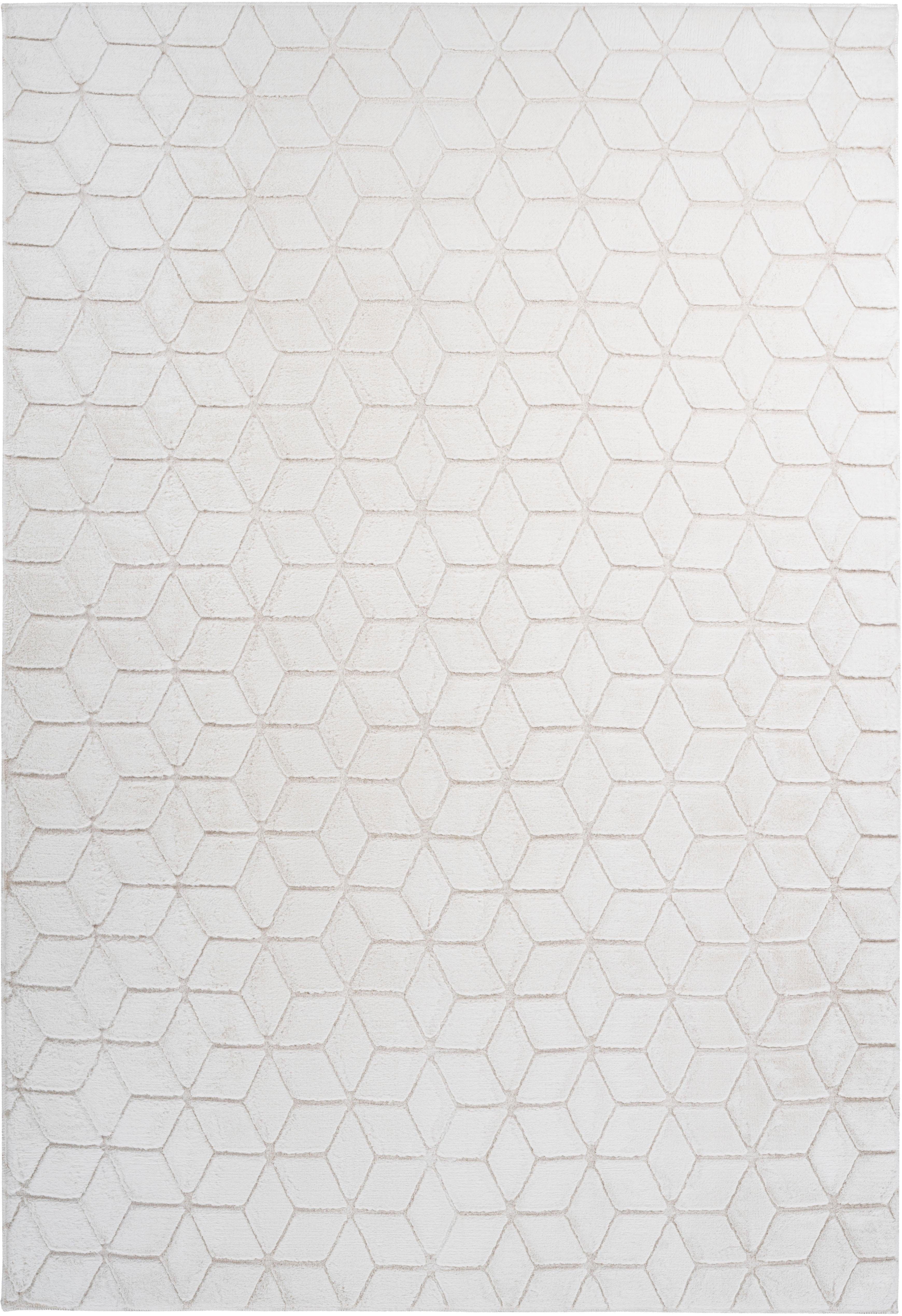 Teppich ME GUSTA "Vivica 100" Gr. 3, beige (creme, weiß), B:120cm H:20mm L:160cm, Kunstfaser, Teppiche, besonders weich durch Microfaser, Wohnzimmer Image