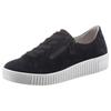 Plateausneaker GABOR, Damen, Gr. 38, blau (dunkelblau), Ziegenveloursleder, unifarben, sportlich, Schuhe, mit zwei Reißverschlüssen, Freizeitschuh, Halbschuh, Schnürschuh