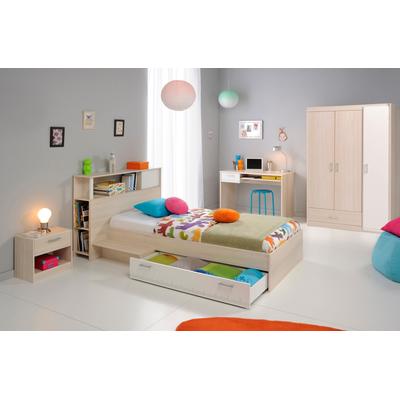 Jugendzimmer-Set PARISOT "Charly", weiß (akaziefarben, weiß), Setmit 3-türigem Kleiderschrank, Schlafzimmermöbel-Sets Image